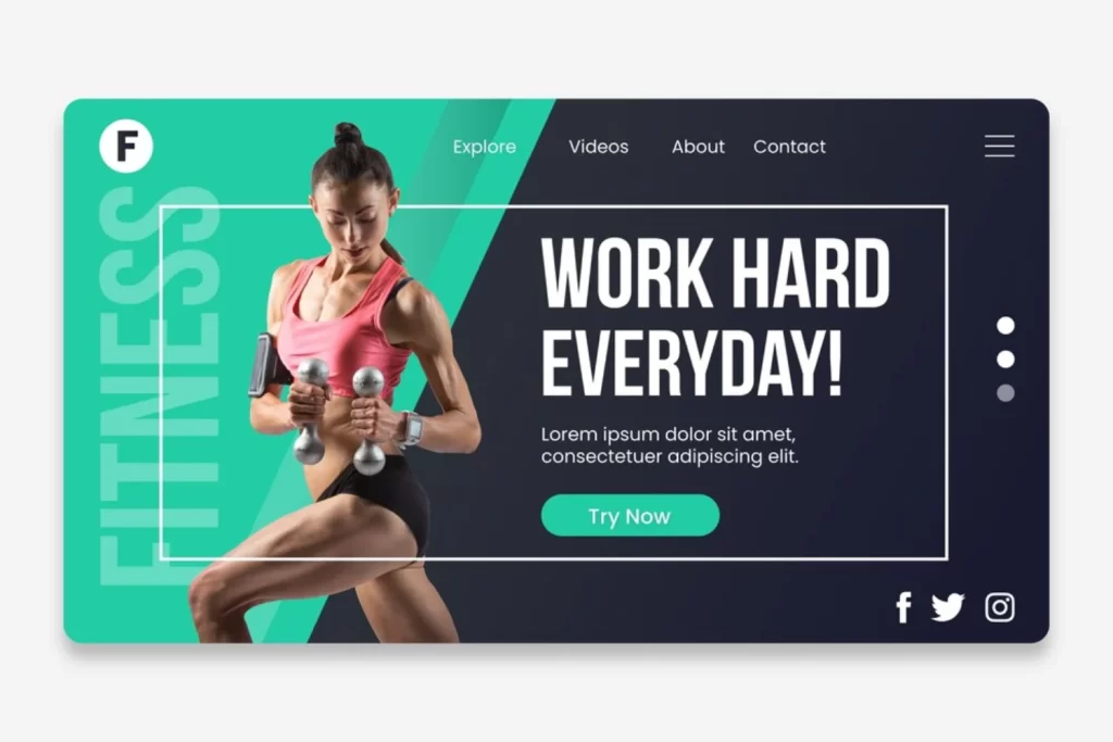 A modern gym website design featuring fitness programs, membership options, and an easy-to-navigate layout.