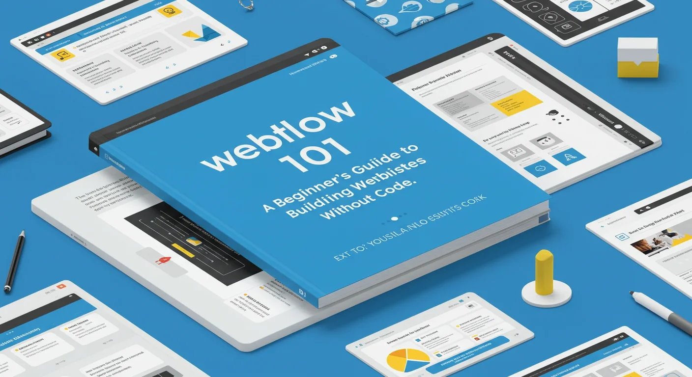 Webflow 101 interface showcasing visual web design tools and responsive editing.