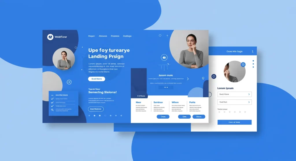 A Webflow landing page template showcasing a sleek and conversion-focused design.