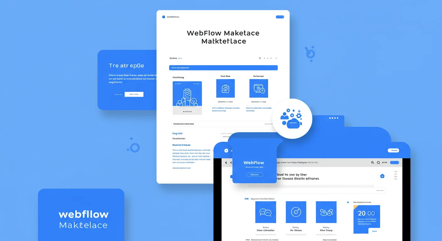Webflow Marketplace showcasing website templates and tools