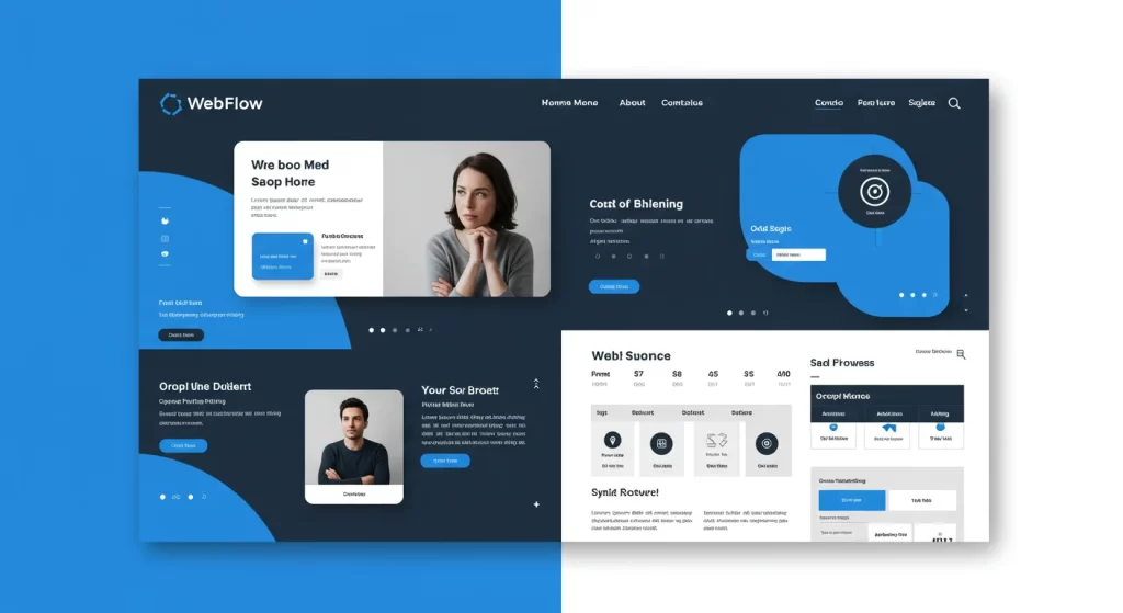 A sleek Webflow SaaS template showcasing a professional landing page and app integration features.