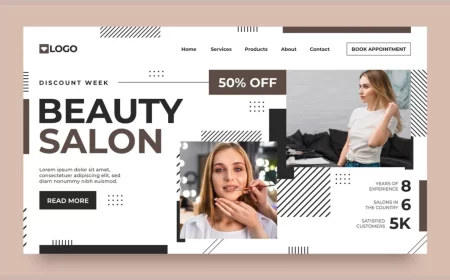 A beautifully designed hair salon website showcasing hair styling services, vibrant images, and a seamless booking system. (1)