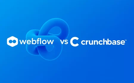 Webflow's Crunchbase profile featuring company data, funding rounds, and market impact.