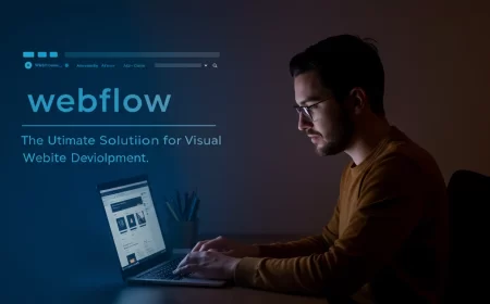 Webflow no-code platform empowering users to build websites visually without coding.